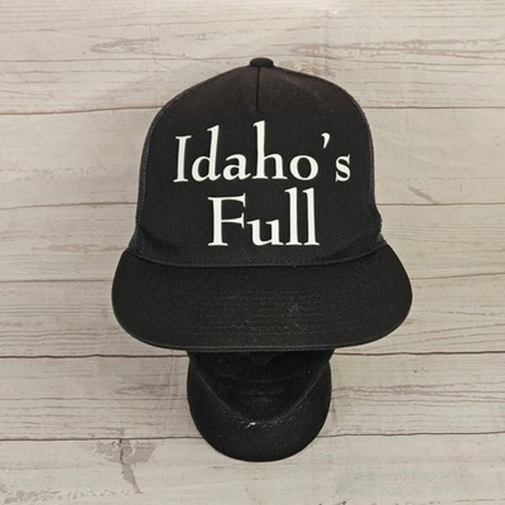 Yupoong Trucker Hat Idaho's Full Black Grey Mesh Back Adjustable Men's